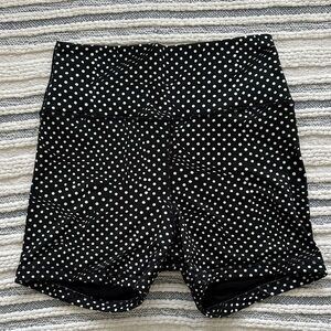 Fleo Black and White Polka Dot Athletic CrossFit Weight Lifting Gym Shorts